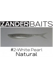 ZanderBaits silikona DROP SHOT māneklis V-Tail FAT 7’ 18cm #2-White Pearl Natural