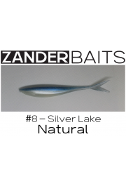 ZanderBaits silikona DROP SHOT māneklis V-Tail FAT 7’ 18cm #8-Silver Lake Natural