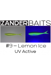 ZanderBaits silikona DROP SHOT māneklis V-Tail FAT 7’ 18cm #9-Lemon Ive UV Active