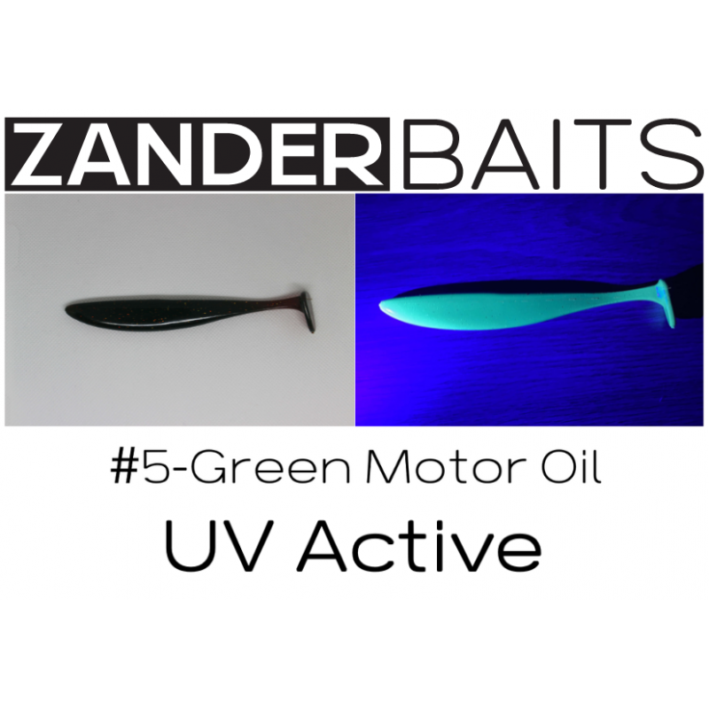 ZanderBaits silikona māneklis Zander Shaker 5’ 12,5cm #5-Green Motor Oil UV Active