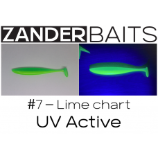 ZanderBaits silikona māneklis Zander Shaker 5’ 12,5cm #7-Lime chart UV Active